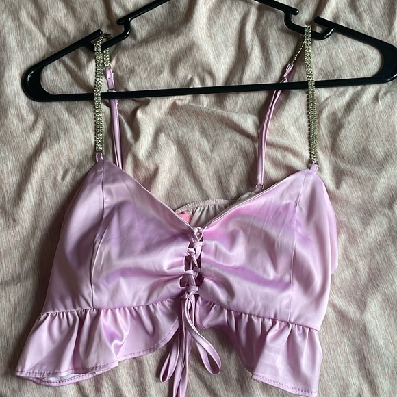 Sugar Thrillz Tops - Crop top with crystal straps